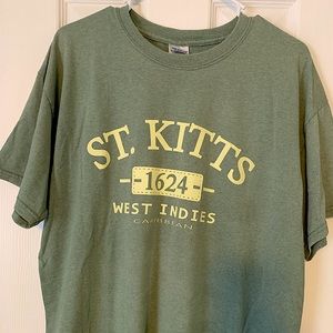 Gildan Unisex Green St. Kitts Caribbean Tshirt